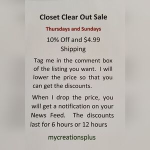 Closet Clear Out - Today - SUNday, APRIL 12, 2026